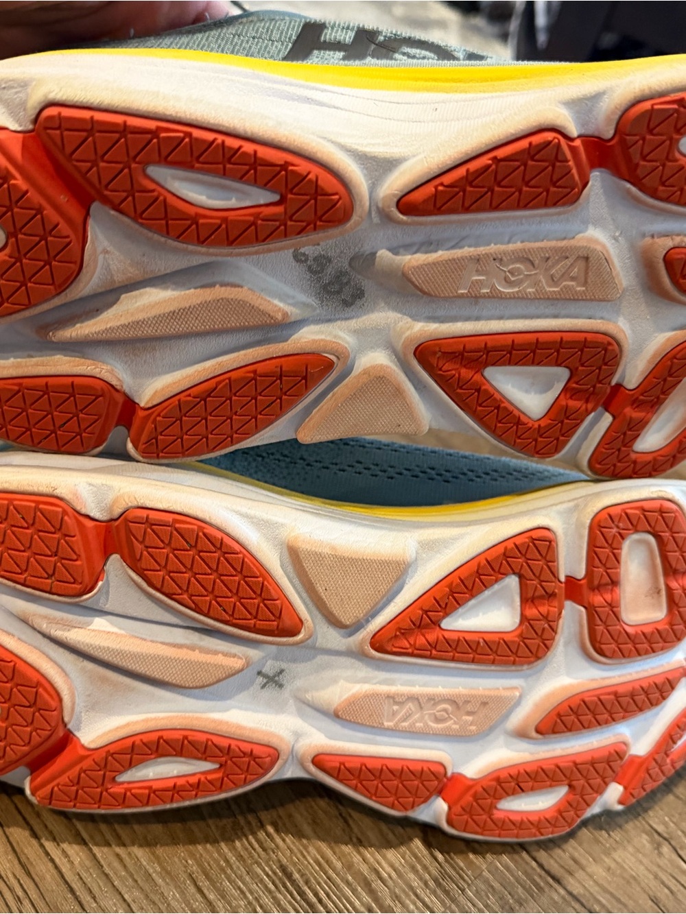 Hoka One One Men's Gray & Yellow Athletic Running Shoes - Picture 4 of 4